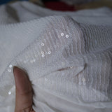 Dyeable white Transparent Sequin embroidered fabric