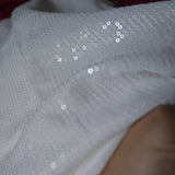 Dyeable white Transparent Sequin embroidered fabric