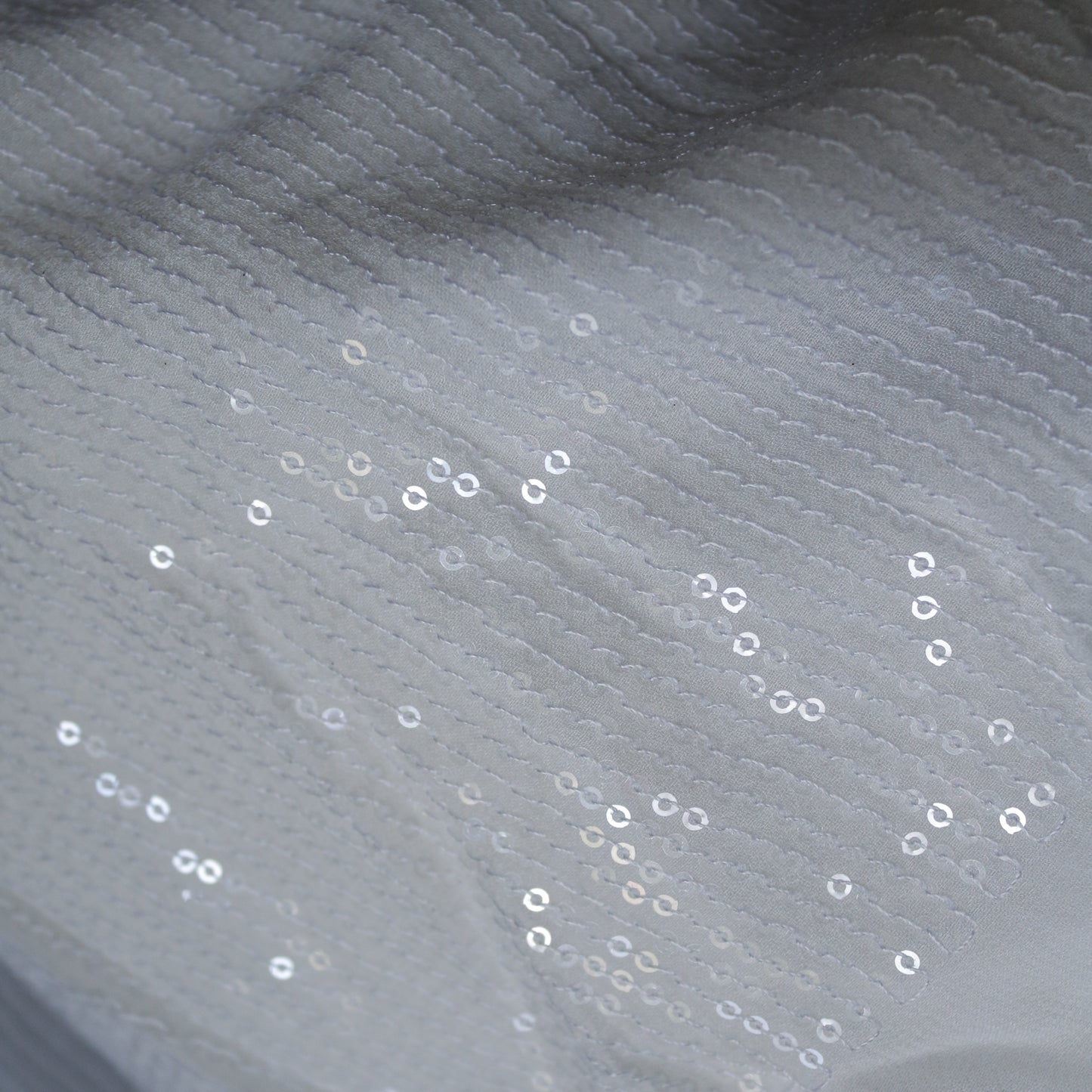 Dyeable white Transparent Sequin embroidered fabric