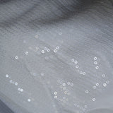 Dyeable white Transparent Sequin embroidered fabric