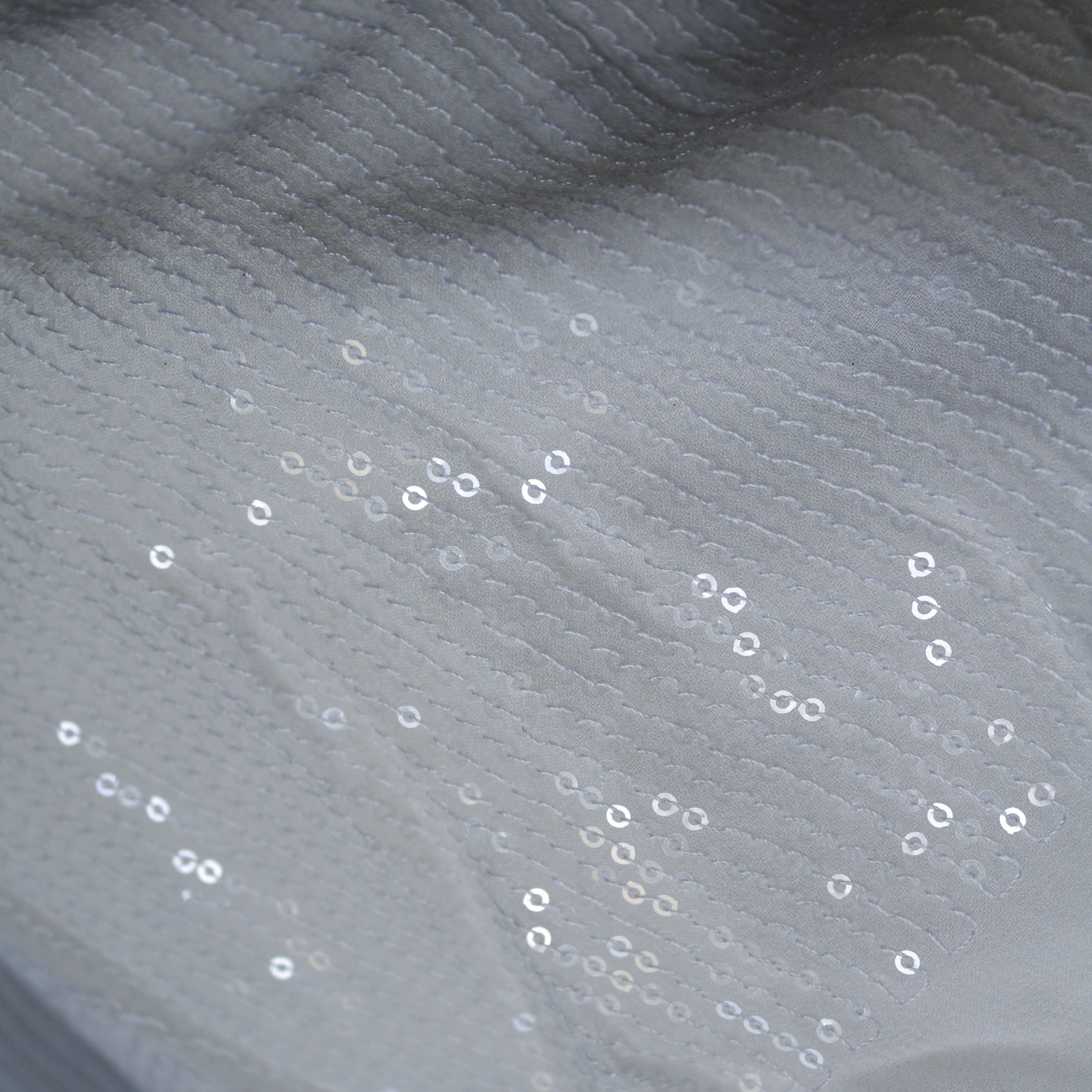 Dyeable white Transparent Sequin embroidered fabric