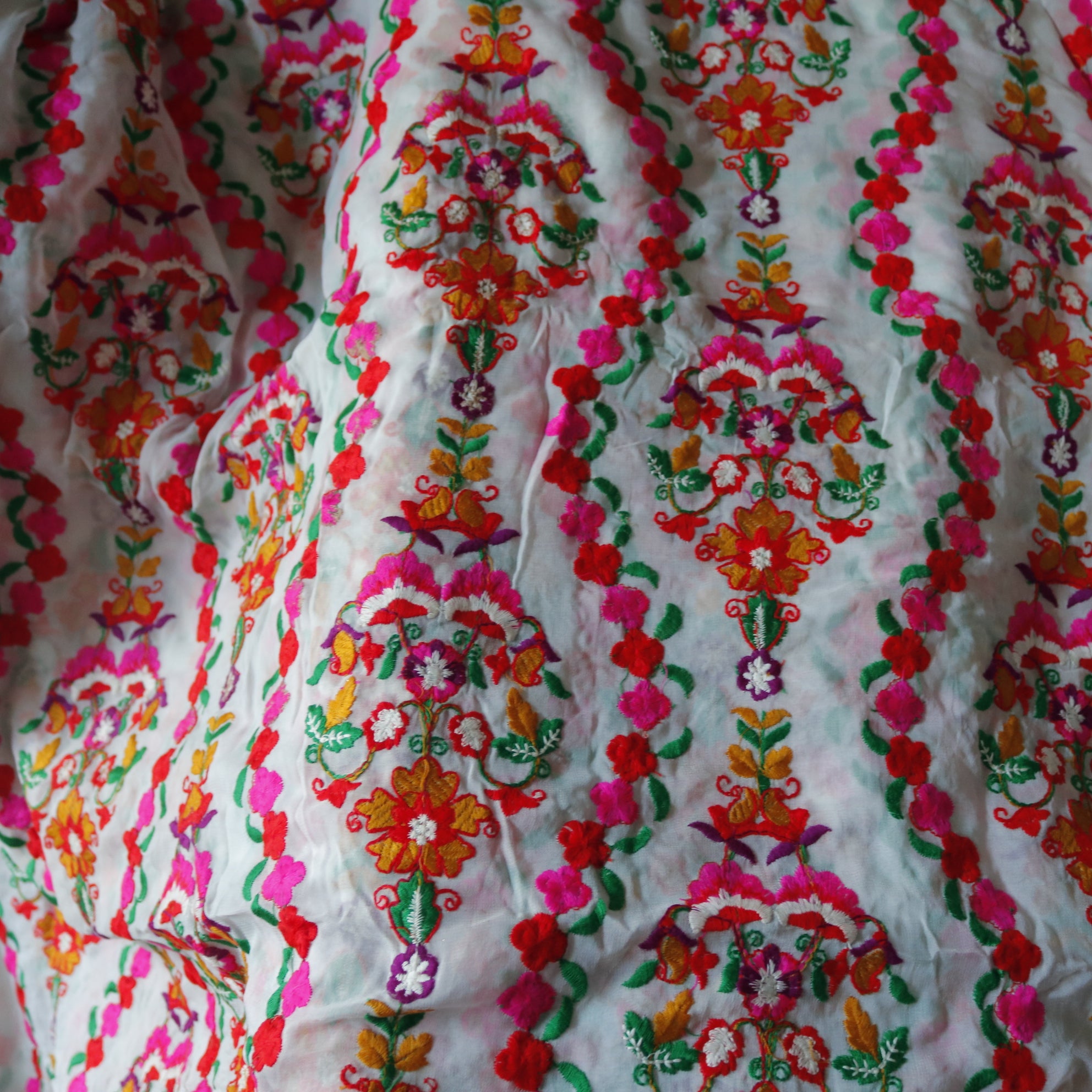 Georgette embroidered fabric