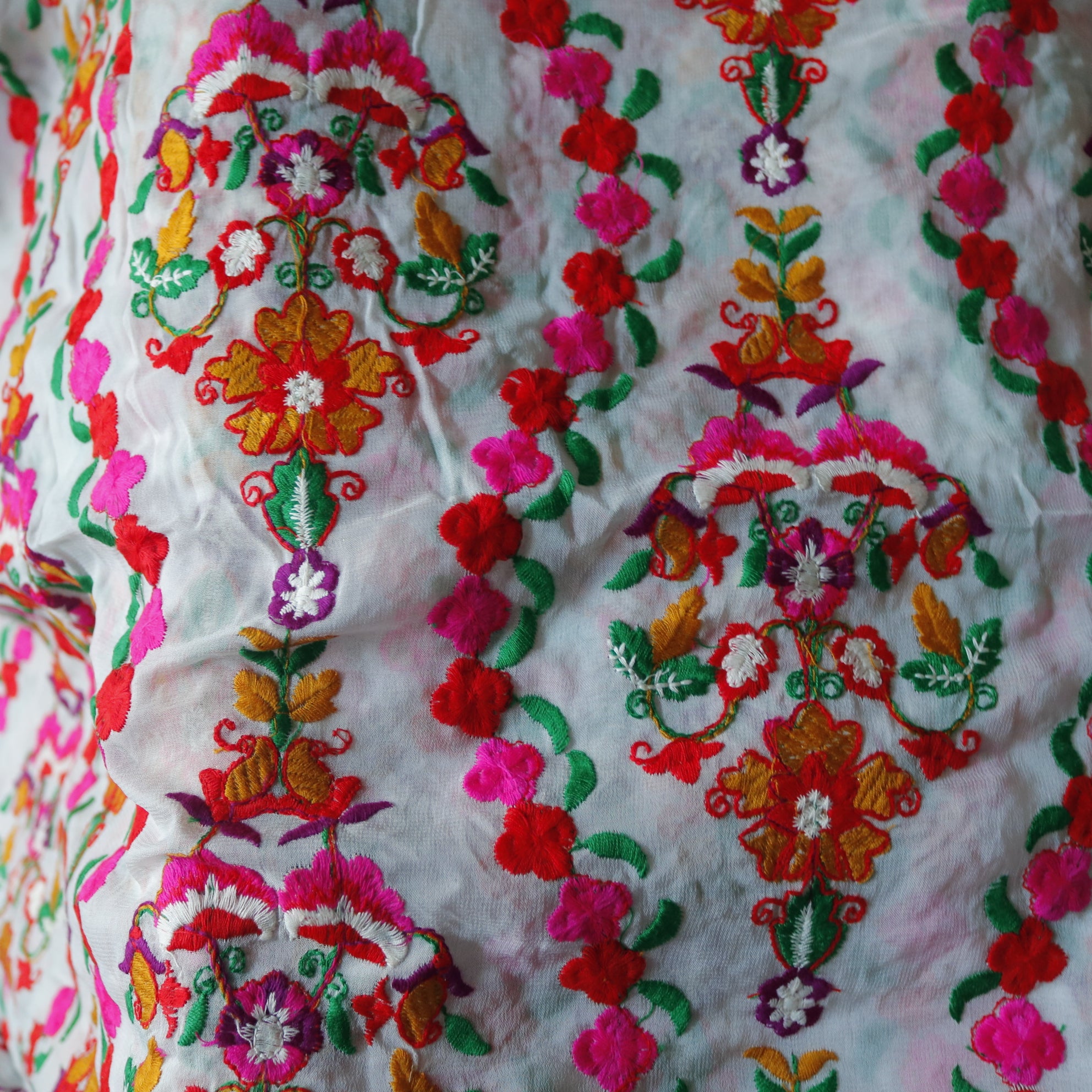 Georgette embroidered fabric