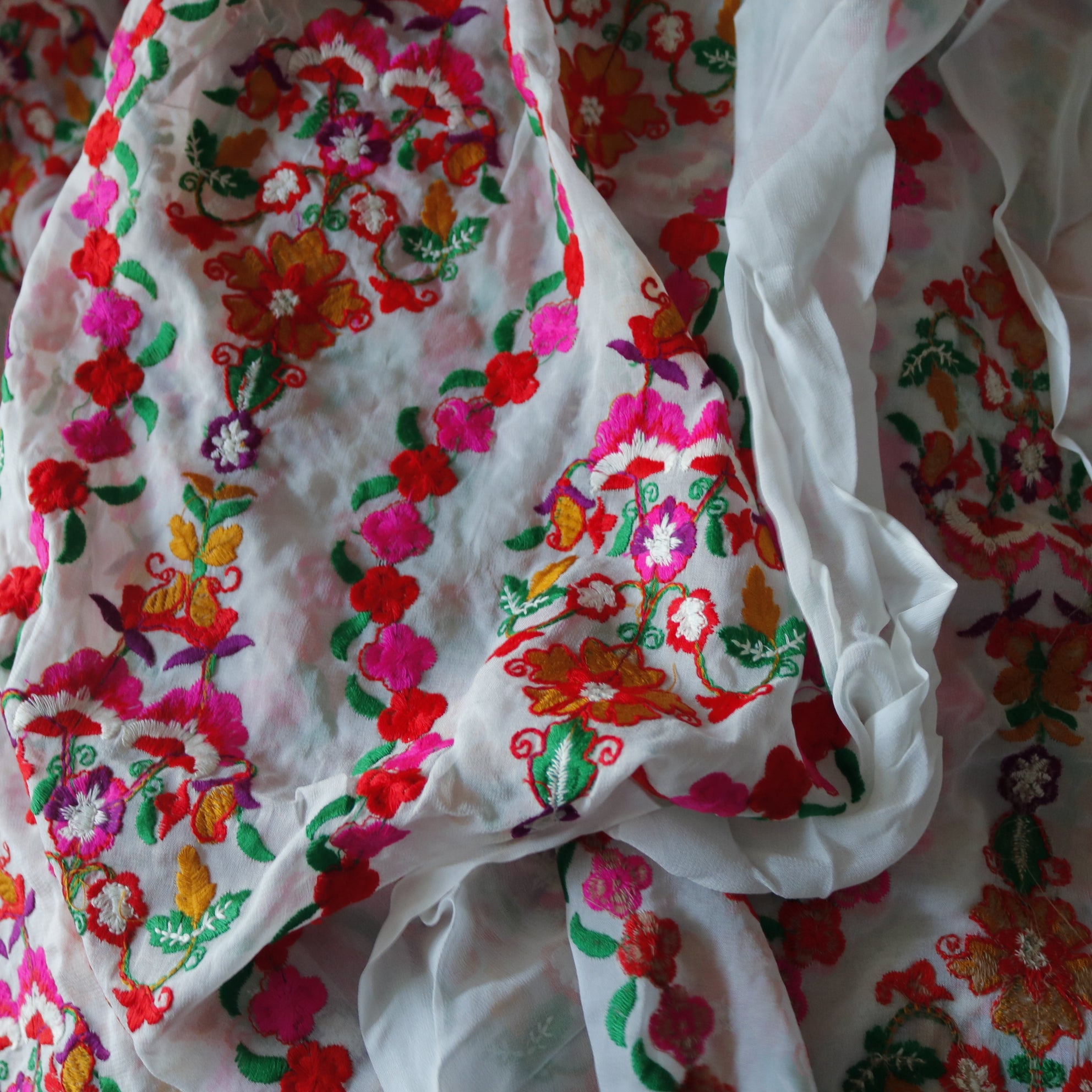 Georgette embroidered fabric