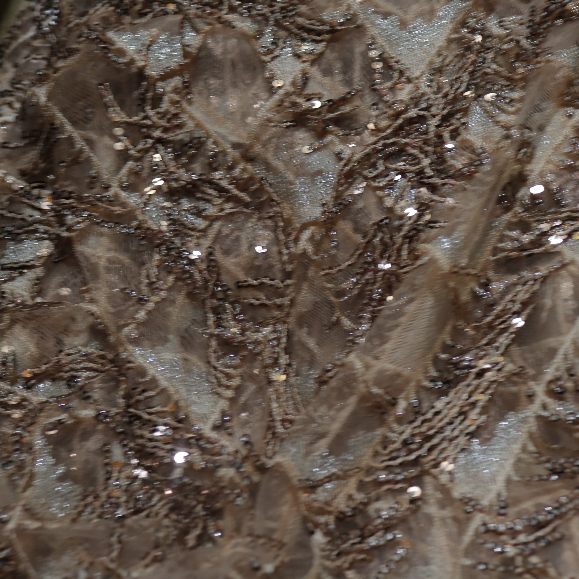 Rose gold Sequin embroidered designer fabric