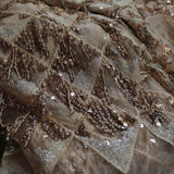 Rose gold Sequin embroidered designer fabric