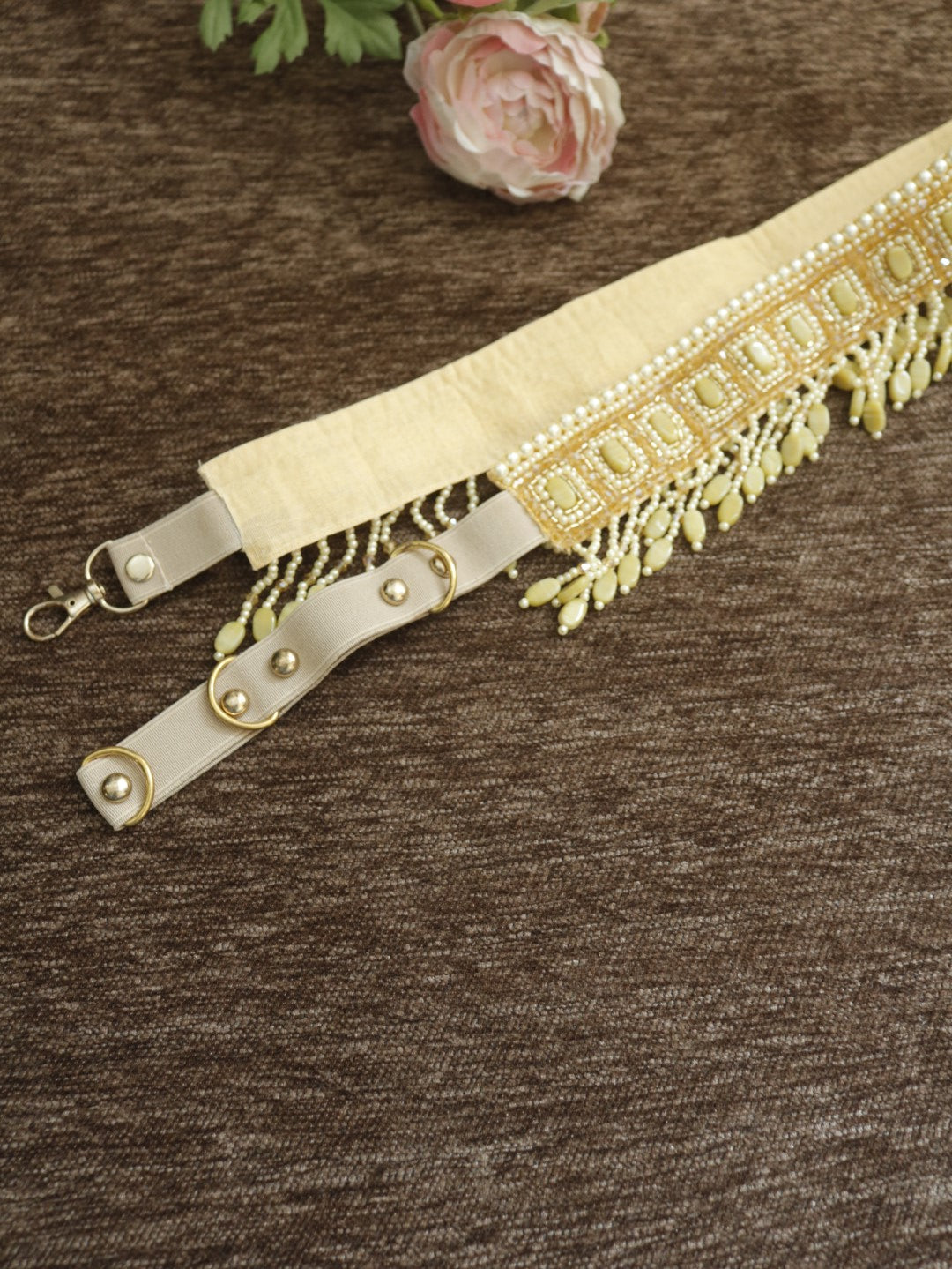 Gold waist belt for women. Fancy Saree belt