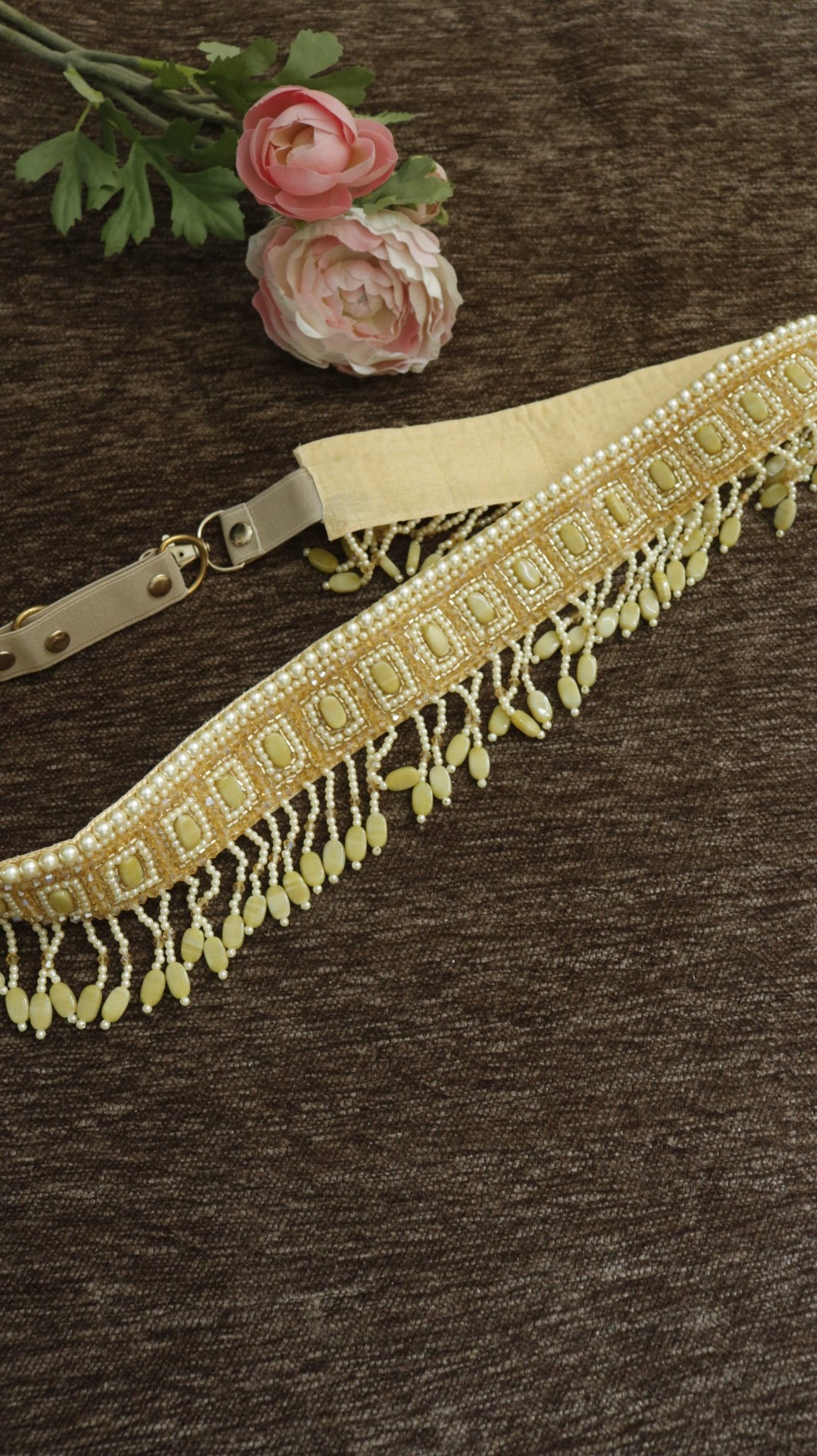 Gold waist belt for women. Fancy Saree belt