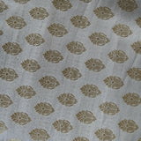 White gold Banarasi Brocade fabric