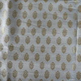 White gold Banarasi Brocade fabric