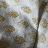 White gold Banarasi Brocade fabric