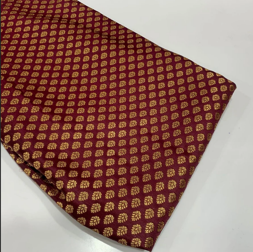 Maroon Banarasi Brocade fabric