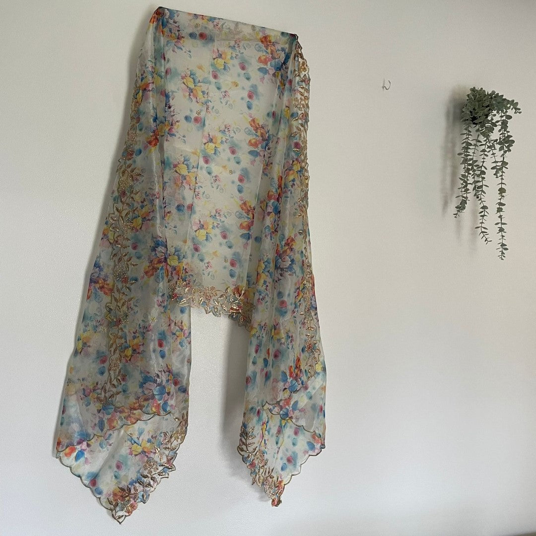 Printed Organza Dupatta.