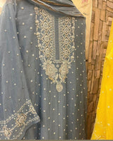 Pure Mul handwork chikankari Kurta Dupatta set