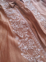 Brown Chikankari Shirt - Semi Stitched - Neel Creations By Saanvi