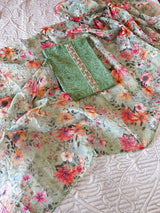 Chanderi with Organza dupatta - Dress material - Neel Creations By Saanvi