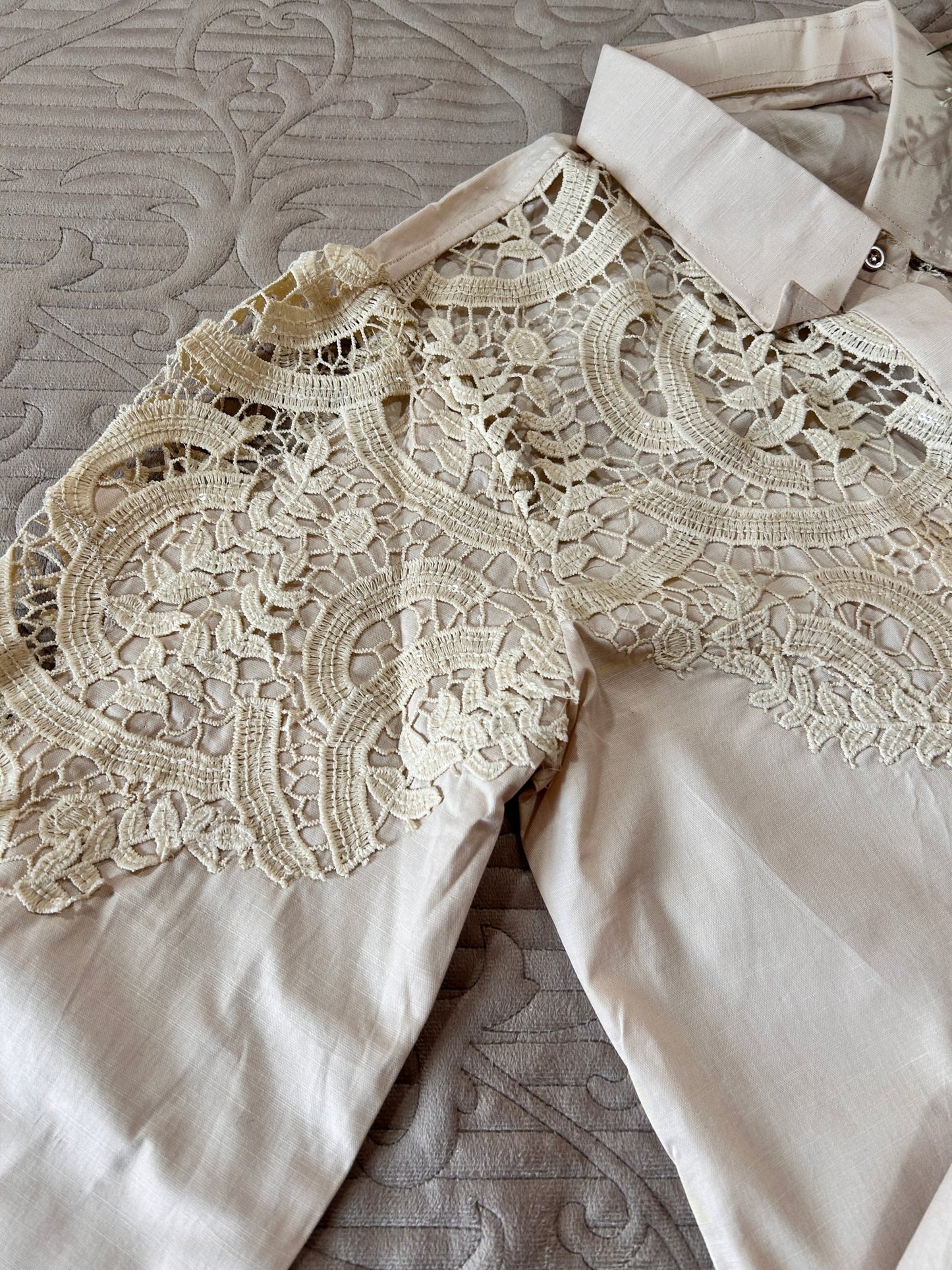 Cutwork Embroidered Designer coord set. - Neel Creations By Saanvi