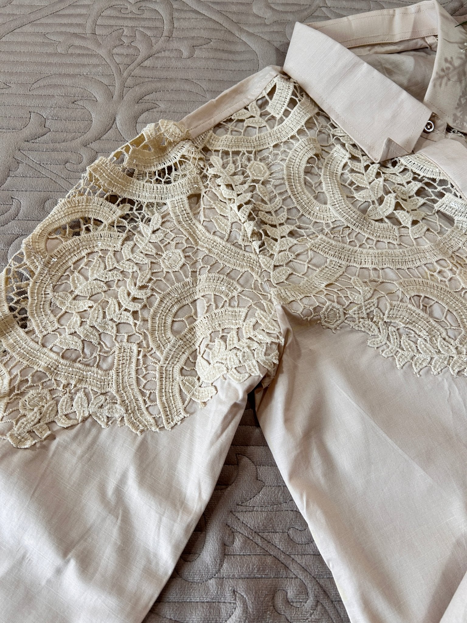 Cutwork Embroidered Designer coord set. - Neel Creations By Saanvi