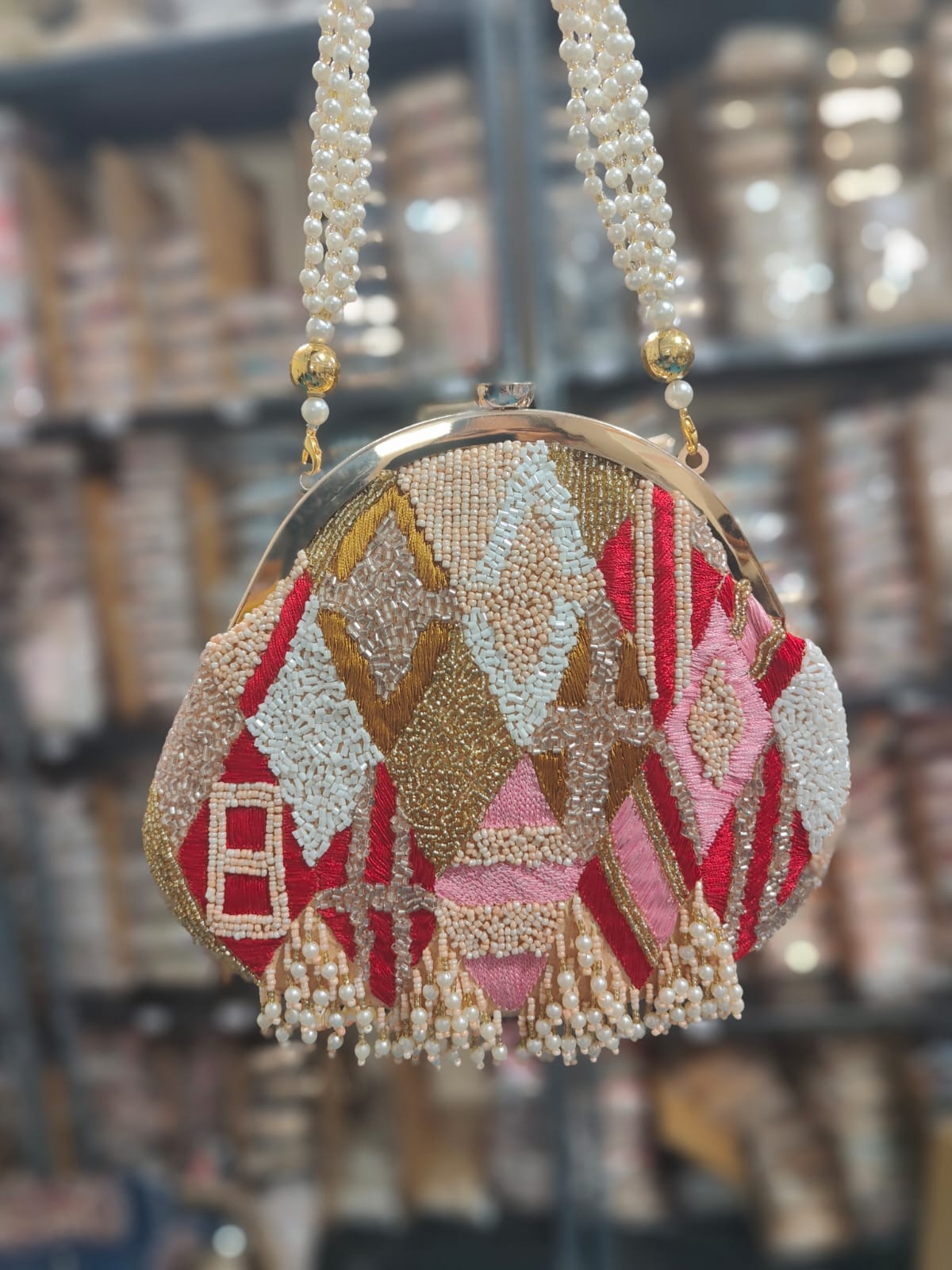 Designer Partywear embroidery purse - Both Side embroidery - Neel Creations By Saanvi