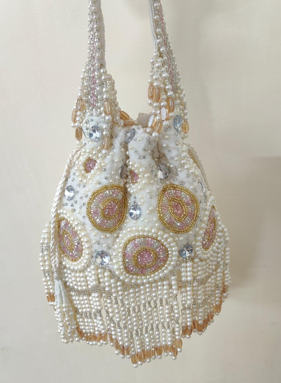 Embroidered potli handbag - Neel Creations By Saanvi
