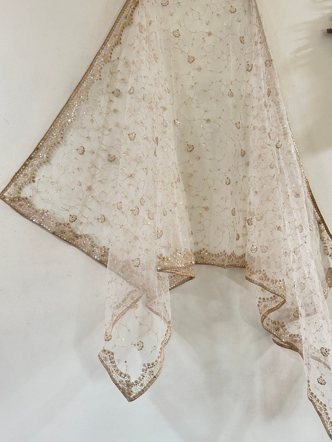 Fancy Net dupatta all over embroidery. - Neel Creations By Saanvi