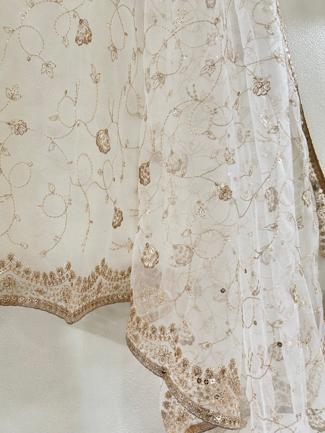 Fancy Net dupatta all over embroidery. - Neel Creations By Saanvi