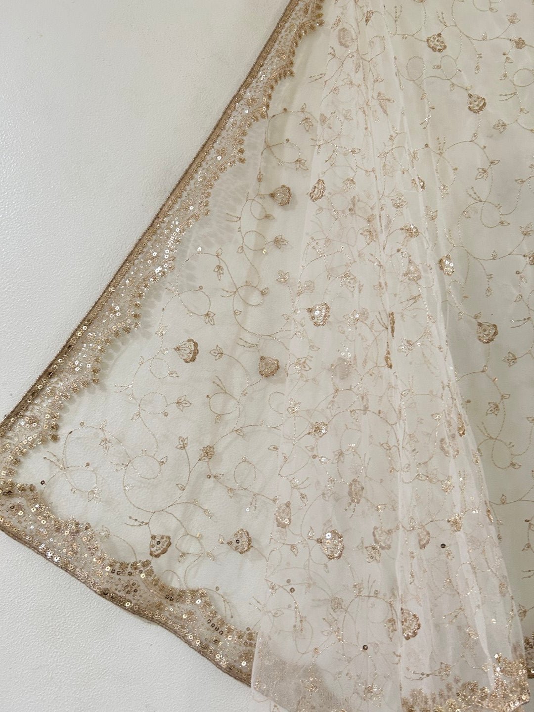 Fancy Net dupatta all over embroidery. - Neel Creations By Saanvi