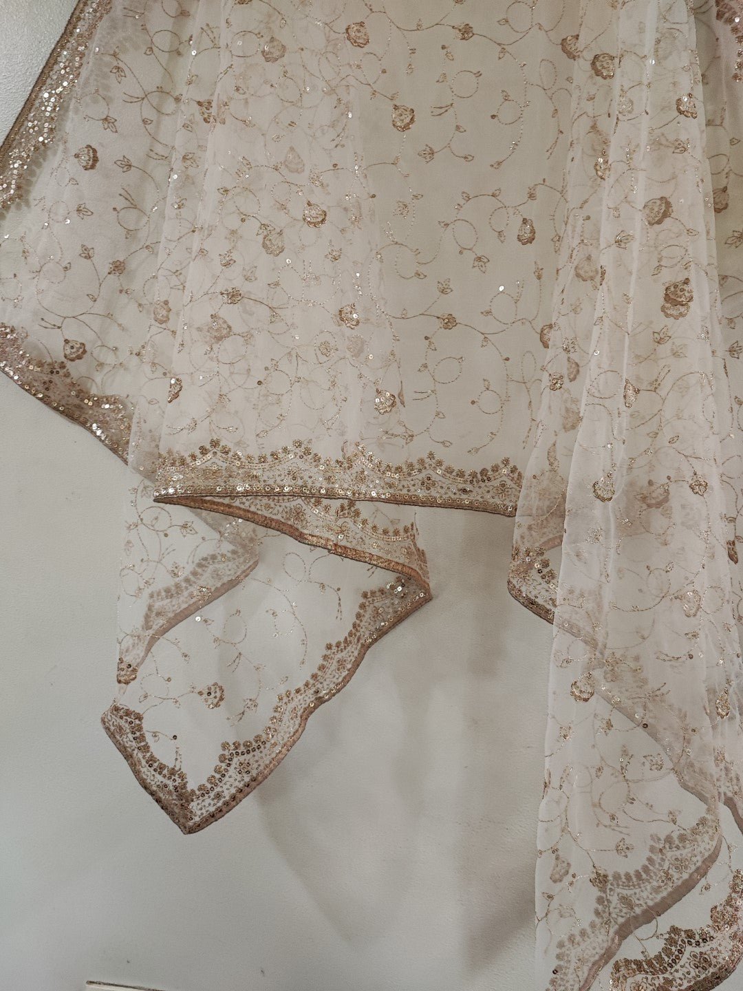 Fancy Net dupatta all over embroidery. - Neel Creations By Saanvi