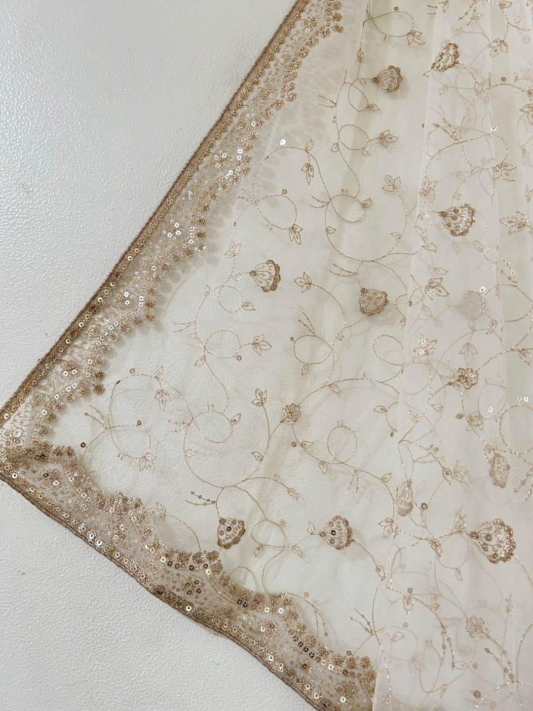 Fancy Net dupatta all over embroidery. - Neel Creations By Saanvi