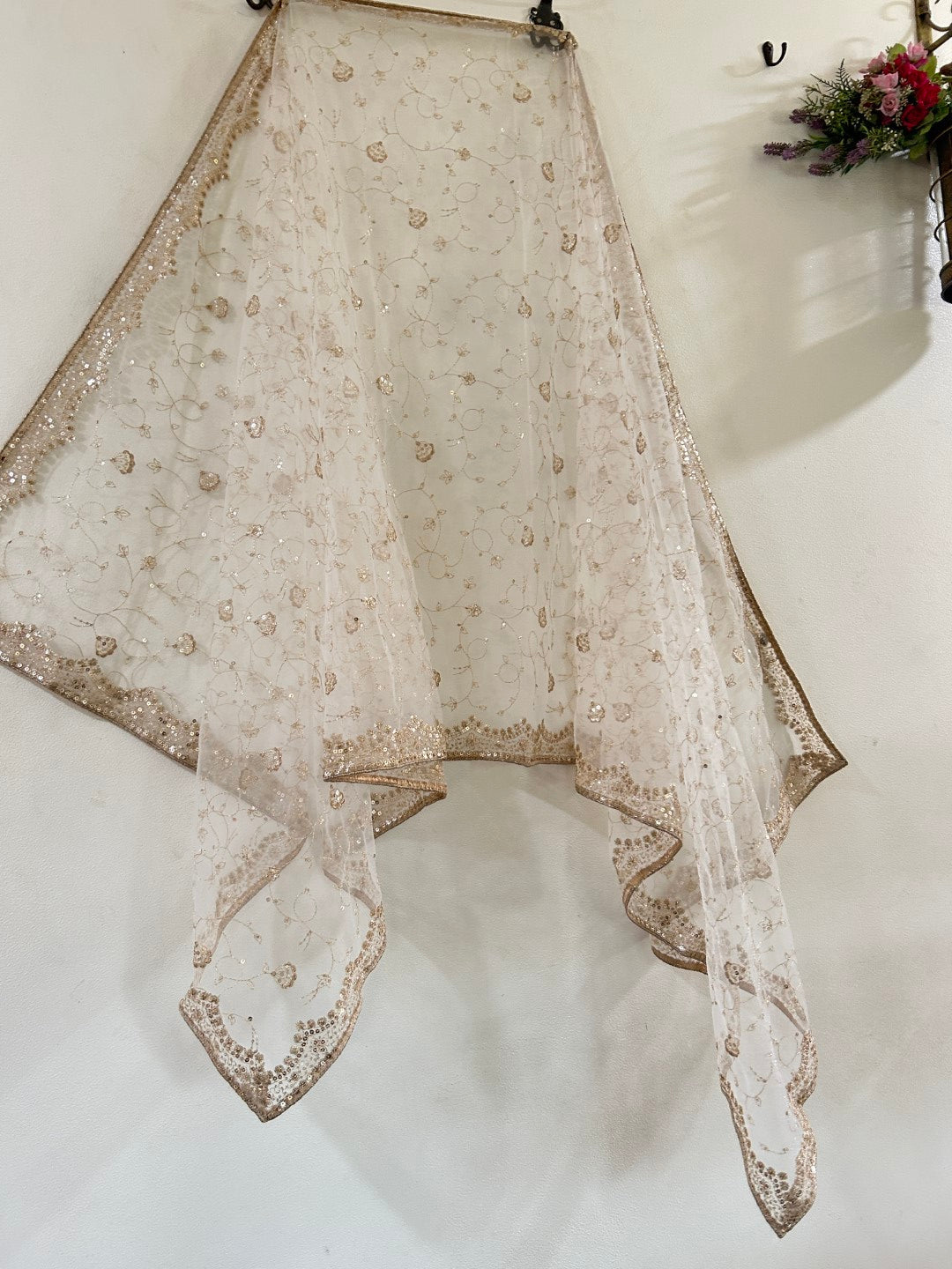 Fancy Net dupatta all over embroidery. - Neel Creations By Saanvi