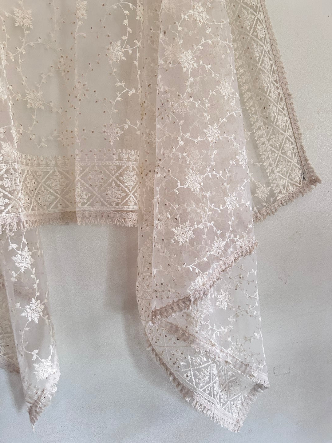 Fancy Thread work Net dupatta - Neel Creations By Saanvi