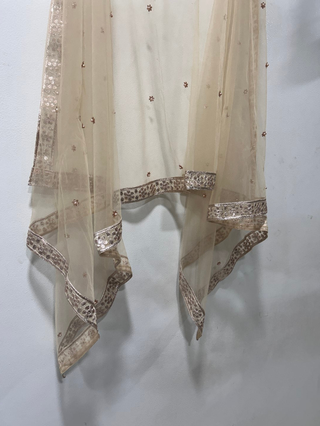 Golden Net dupatta. - Neel Creations By Saanvi