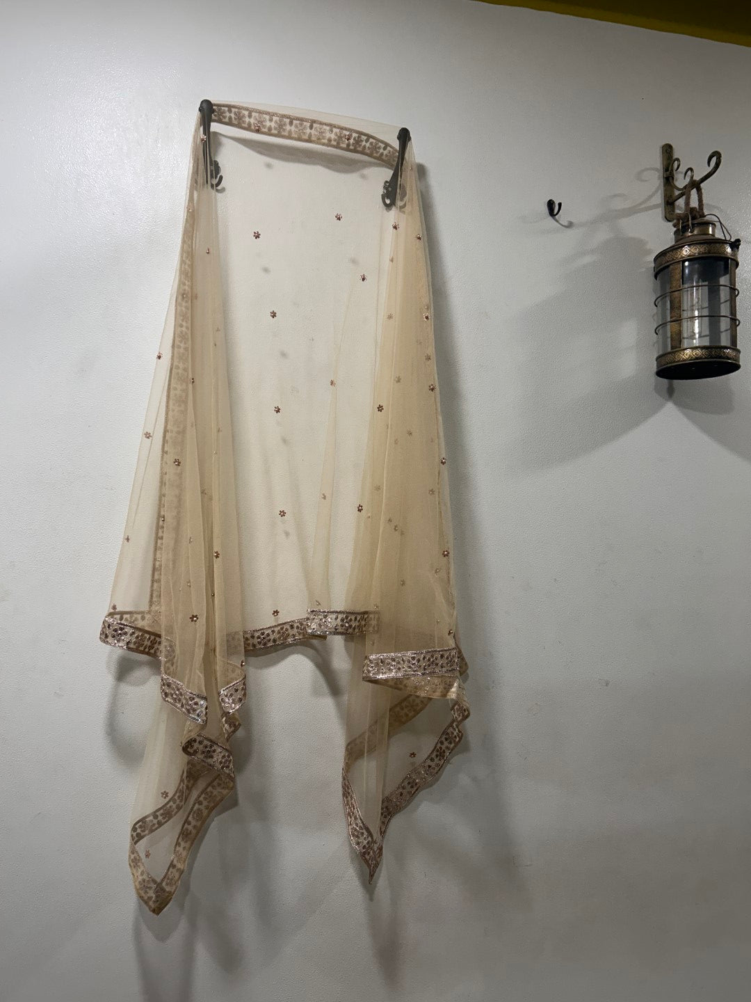 Golden Net dupatta. - Neel Creations By Saanvi