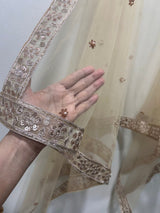 Golden Net dupatta. - Neel Creations By Saanvi