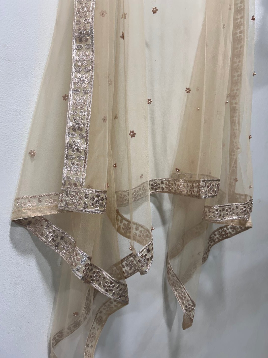 Golden Net dupatta. - Neel Creations By Saanvi