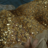 Golden Sequin blouse fabric