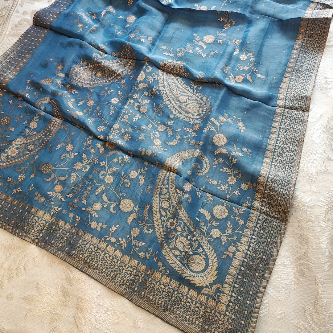 Kanjivaram silk salwar kameez set - Neel Creations By Saanvi