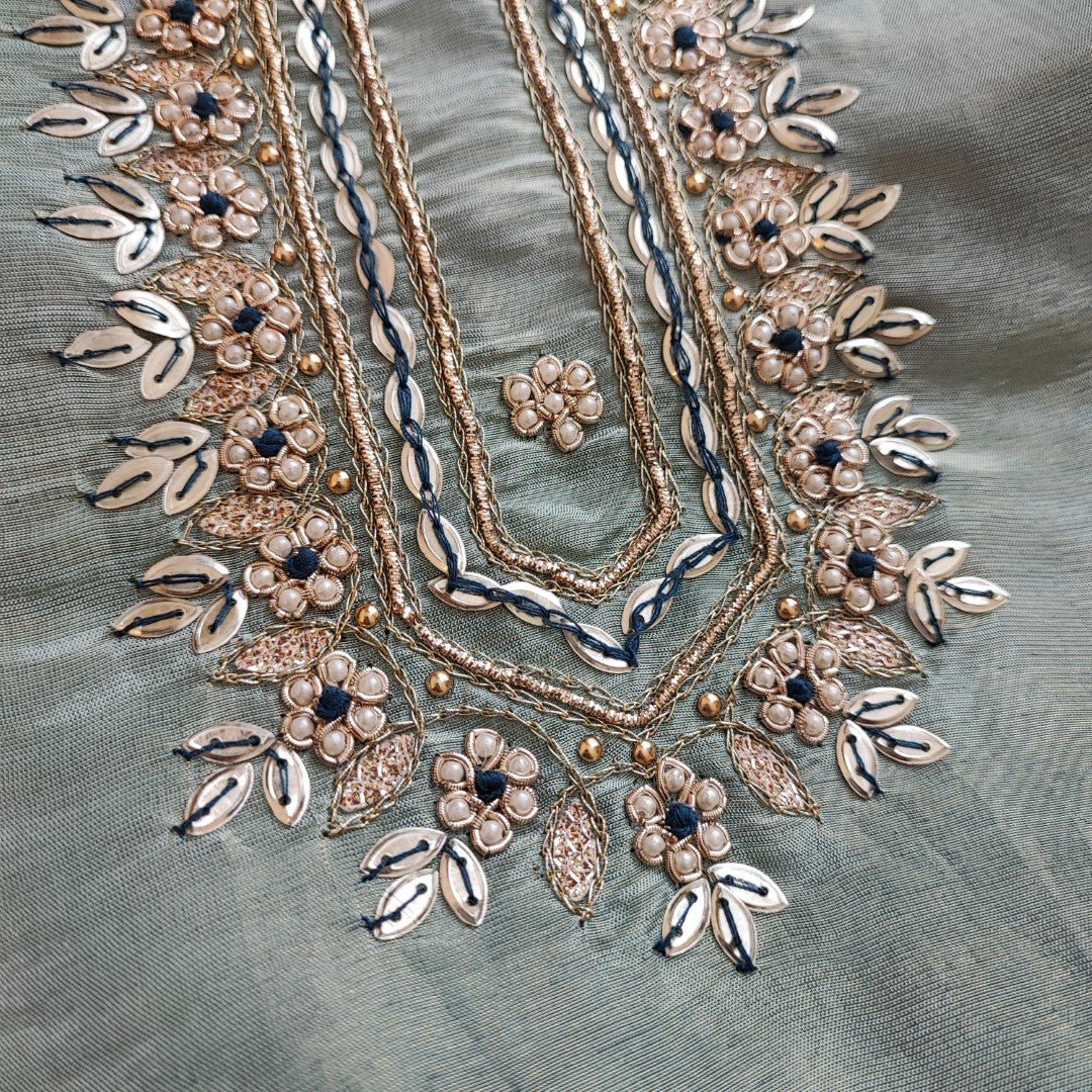 Kanjivaram silk salwar kameez set - Neel Creations By Saanvi