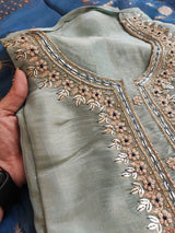 Kanjivaram silk salwar kameez set - Neel Creations By Saanvi