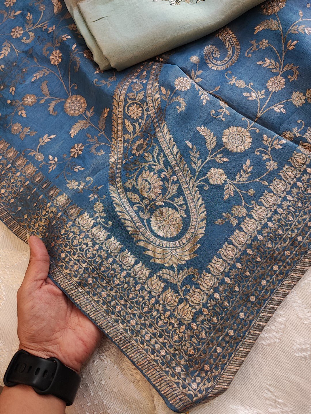 Kanjivaram silk salwar kameez set - Neel Creations By Saanvi