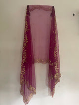 Net dupatta with scallop border - Neel Creations By Saanvi