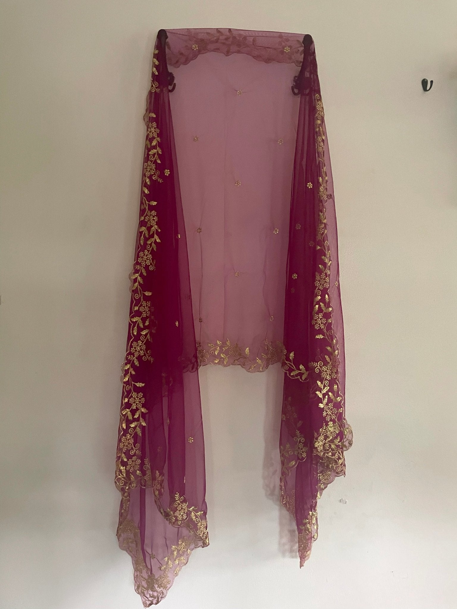 Net dupatta with scallop border - Neel Creations By Saanvi