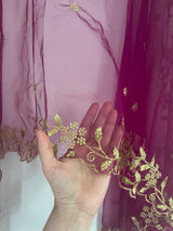 Net dupatta with scallop border - Neel Creations By Saanvi