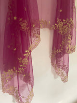 Net dupatta with scallop border - Neel Creations By Saanvi