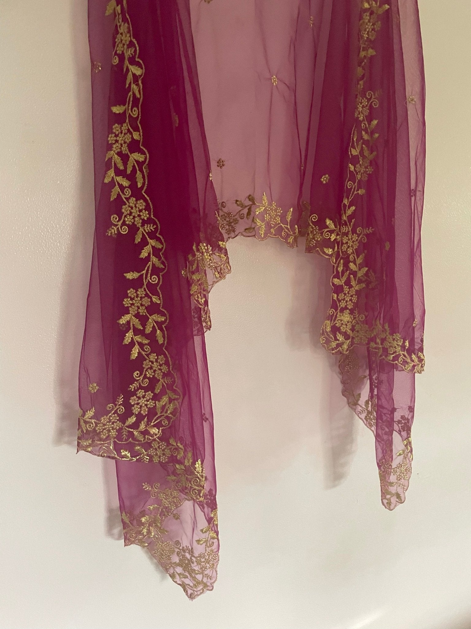 Net dupatta with scallop border - Neel Creations By Saanvi