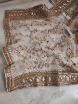 Off white Heavy border dupatta. Sabyasachi inspired Dupatta. - Neel Creations By Saanvi