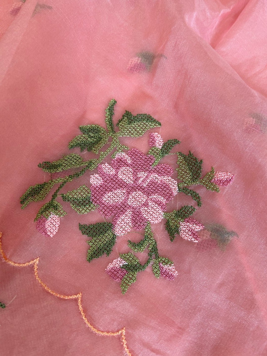 Organza Embroidered dress material - Neel Creations By Saanvi