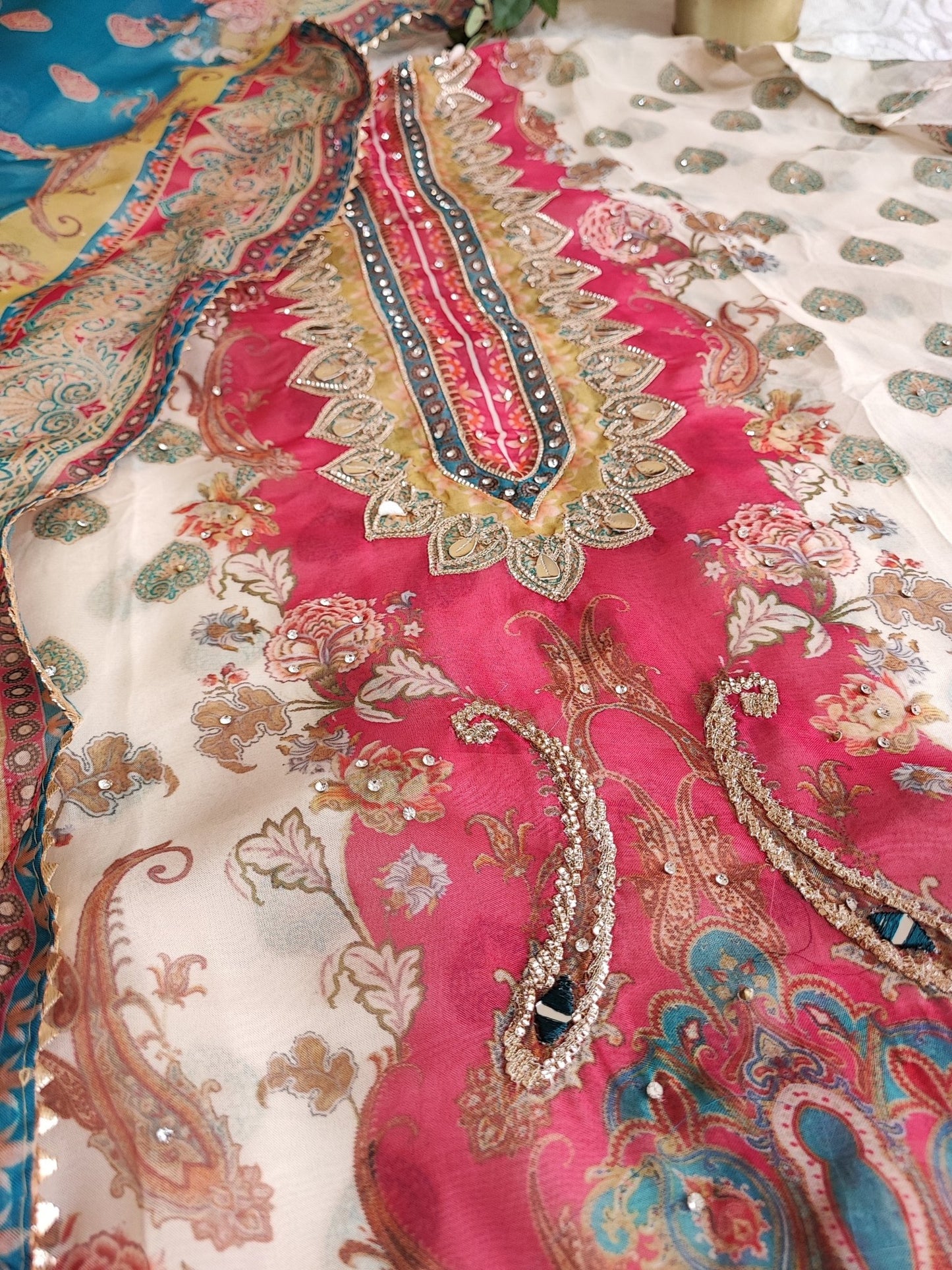 Pakistani Print with embroidery. - Neel Creations By Saanvi