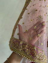 Pink Bridal Dupatta - Neel Creations By Saanvi