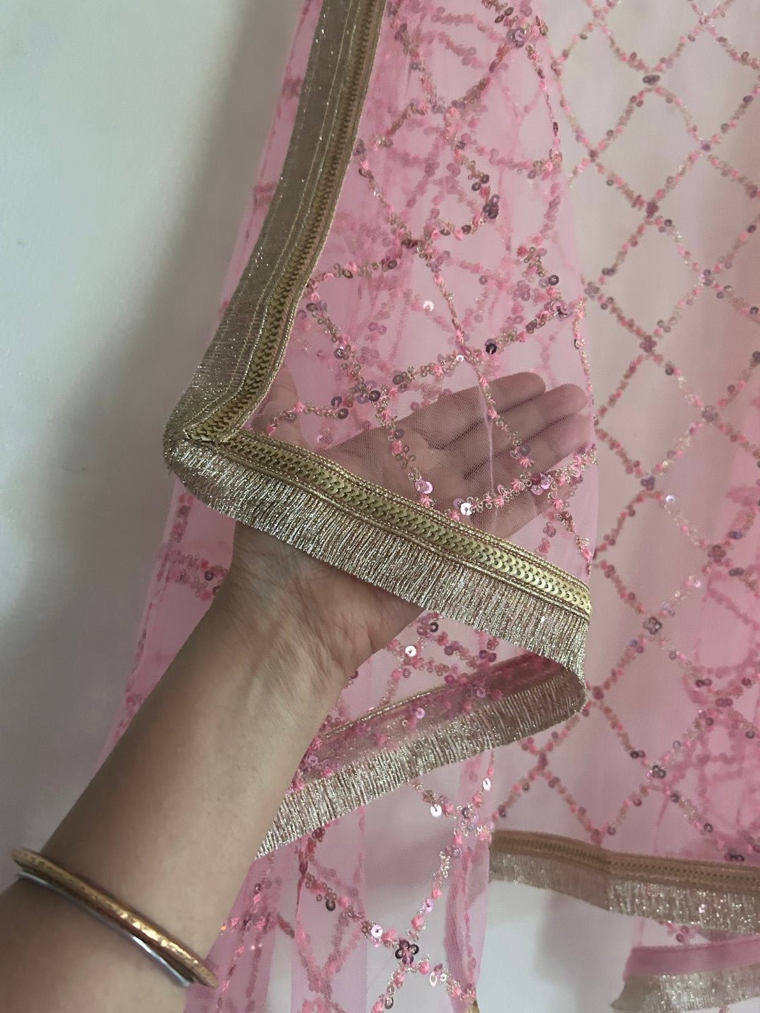 Pink Indian dupatta - Neel Creations By Saanvi